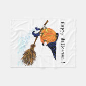 Grappige Halloween fleece deken heks pompoen (Voorkant (Horizontaal))