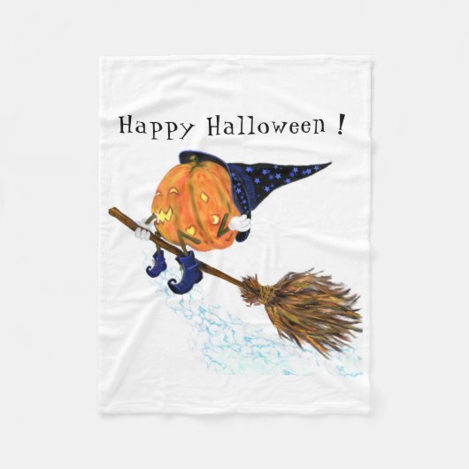 Grappige Halloween fleece deken heks pompoen (Voorkant)