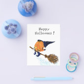 Grappige Halloween Flyer Heksenpompoen Vliegende b (Enkel)