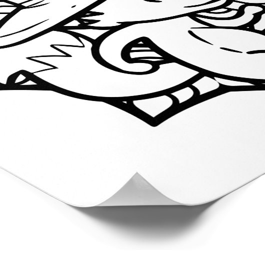 Grappige Halloween Fox Dancing Kleurplaat Poster (Hoek)