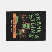 Grappige Halloween Frank en Stein's Bar Grill Fleece Deken (Voorkant (Horizontaal))