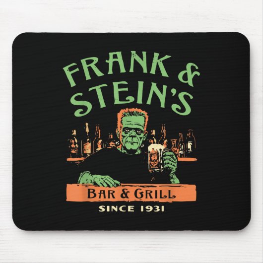 Grappige Halloween Frank en Steins Bar Grill Muismat (Voorkant)