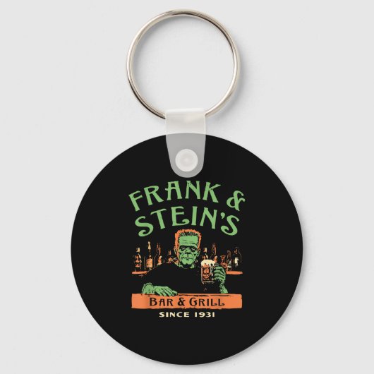 Grappige Halloween Frank en Steins Bar Grill  Sleutelhanger (Voorkant)