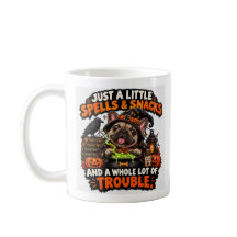 Grappige Halloween Franse Bulldog Mok toverspreuke