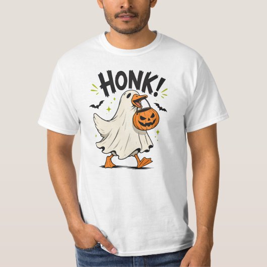 Grappige Halloween Gans Geest T-shirt (Voorkant)