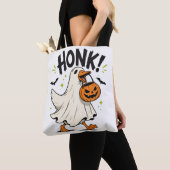 Grappige Halloween Gans Geest Tote Bag (Dichtbij)