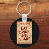 Grappige Halloween Gast Check Eet Drink en wees en Sleutelhanger (Voorkant)