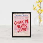 Grappige Halloween gast check in Kaart (Gele Bloem)