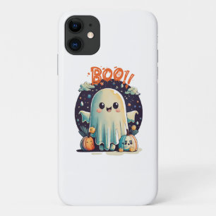 Grappige Halloween Geest Boo in Melkweg Case-Mate iPhone Case