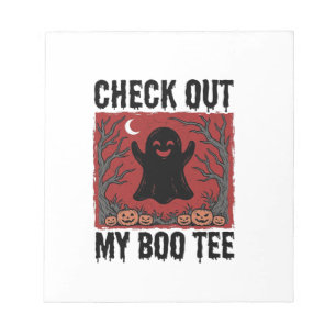 Grappige Halloween Geest Boo T-shirt Vintage Vecto Notitieblok