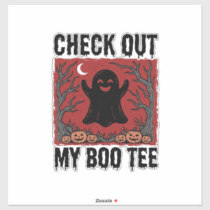 Grappige Halloween Geest Boo T-shirt Vintage Vecto Sticker