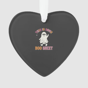 Grappige Halloween Geest Boo Vel Bloemig Retro Ont Ornament