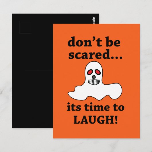 Grappige Halloween Geest Briefkaart (Voorkant / Achterkant)