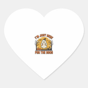 Grappige Halloween Geest Hier voor de Boos Vintage Hart Sticker