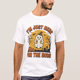 Grappige Halloween Geest Hier voor de Boos Vintage T-shirt