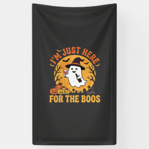 Grappige Halloween Geest Ik Ben Hier Gewoon Voor D Spandoek
