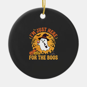 Grappige Halloween Geest Ik Ben Hier Zomaar Om Te Keramisch Ornament