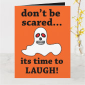 Grappige Halloween Geest Kaart (Gele Bloem)