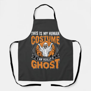 Grappige Halloween Geest Menselijk Kostuum Vintage Schort
