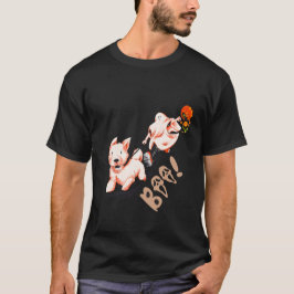 Grappige Halloween-geest misleid door hond T-shirt