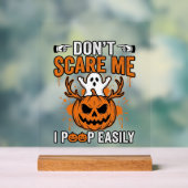 Grappige Halloween Geest Pompoen Citaat Vector Des Acryl Bord (Neutraal)
