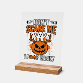 Grappige Halloween Geest Pompoen Citaat Vector Des Acryl Bord (Hoek)
