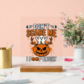 Grappige Halloween Geest Pompoen Citaat Vector Des Acryl Bord (Huwelijk)