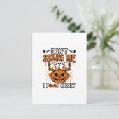 Grappige Halloween Geest Pompoen Citaat Vector Des Briefkaart (Staand voorkant)