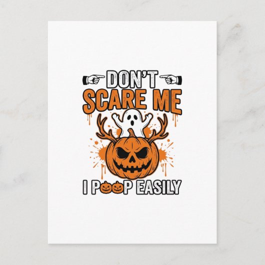 Grappige Halloween Geest Pompoen Citaat Vector Des Briefkaart (Voorkant)