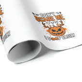 Grappige Halloween Geest Pompoen Citaat Vector Des Cadeaupapier (Rol Hoek)