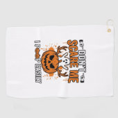 Grappige Halloween Geest Pompoen Citaat Vector Des Golfhanddoek (Horizontaal)