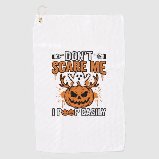 Grappige Halloween Geest Pompoen Citaat Vector Des Golfhanddoek (Voorkant)
