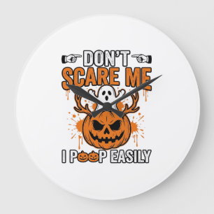 Grappige Halloween Geest Pompoen Citaat Vector Des Grote Klok