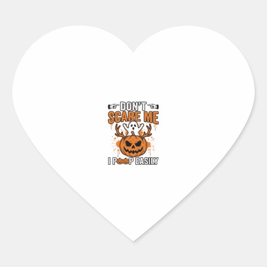Grappige Halloween Geest Pompoen Citaat Vector Des Hart Sticker (Voorkant)