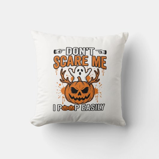 Grappige Halloween Geest Pompoen Citaat Vector Des Kussen (Voorkant)