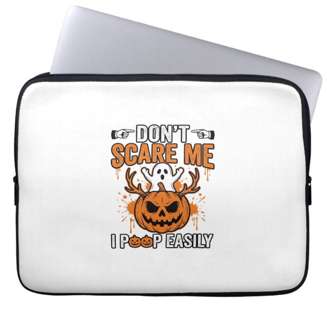 Grappige Halloween Geest Pompoen Citaat Vector Des Laptop Sleeve (Voorkant)