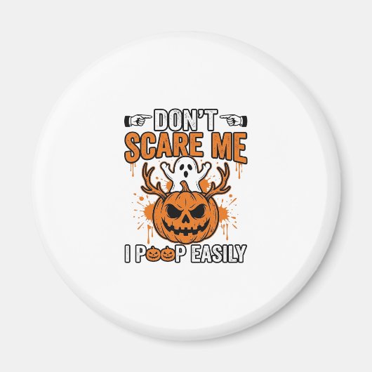 Grappige Halloween Geest Pompoen Citaat Vector Des Magneet (Voorkant)