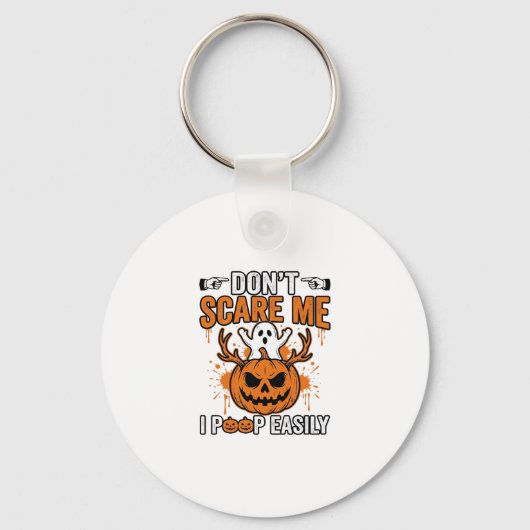 Grappige Halloween Geest Pompoen Citaat Vector Des Sleutelhanger (Voorkant)