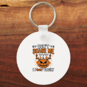 Grappige Halloween Geest Pompoen Citaat Vector Des Sleutelhanger (Voorkant)