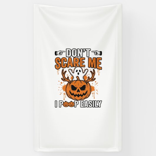 Grappige Halloween Geest Pompoen Citaat Vector Des Spandoek (Verticaal)
