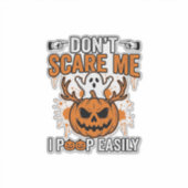 Grappige Halloween Geest Pompoen Citaat Vector Des Sticker (Voorkant)