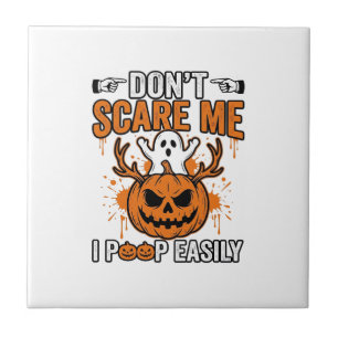 Grappige Halloween Geest Pompoen Citaat Vector Des Tegeltje