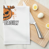 Grappige Halloween Geest Pompoen Citaat Vector Des Theedoek (Quarter Fold)