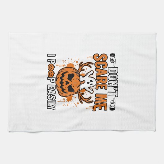 Grappige Halloween Geest Pompoen Citaat Vector Des Theedoek (Horizontaal)