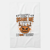 Grappige Halloween Geest Pompoen Citaat Vector Des Theedoek (Verticaal)