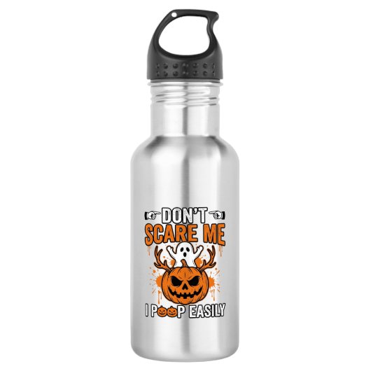 Grappige Halloween Geest Pompoen Citaat Vector Des Waterfles (Voorkant)