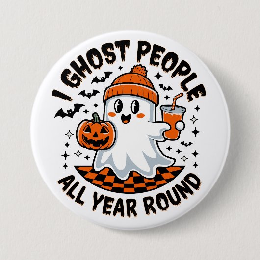 Grappige Halloween Geest Ronde Button 7,6 Cm (Voorkant)