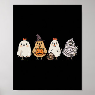 Grappige Halloween Geest Spoken Kippen Geest Kip Poster