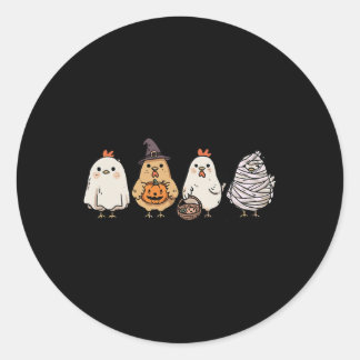 Grappige Halloween Geest Spoken Kippen Geest Kip Ronde Sticker