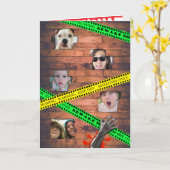 Grappige Halloween gepersonaliseerd gevangen achte Kaart (Gele Bloem)